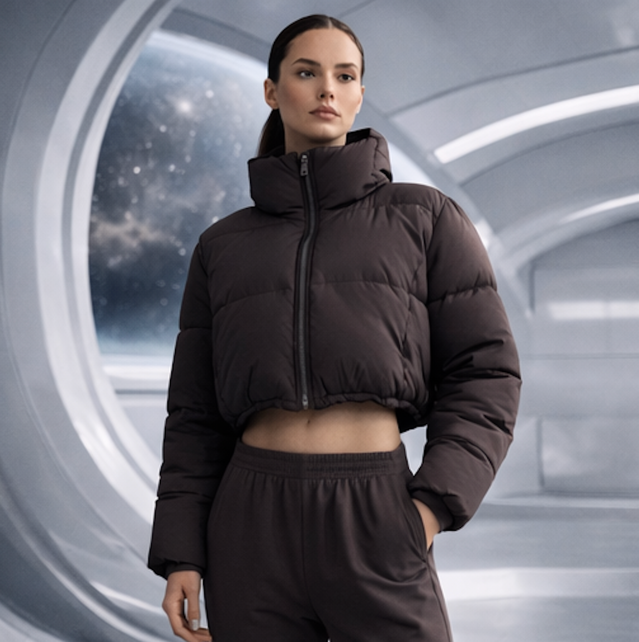 Cropped Bomber Jacket